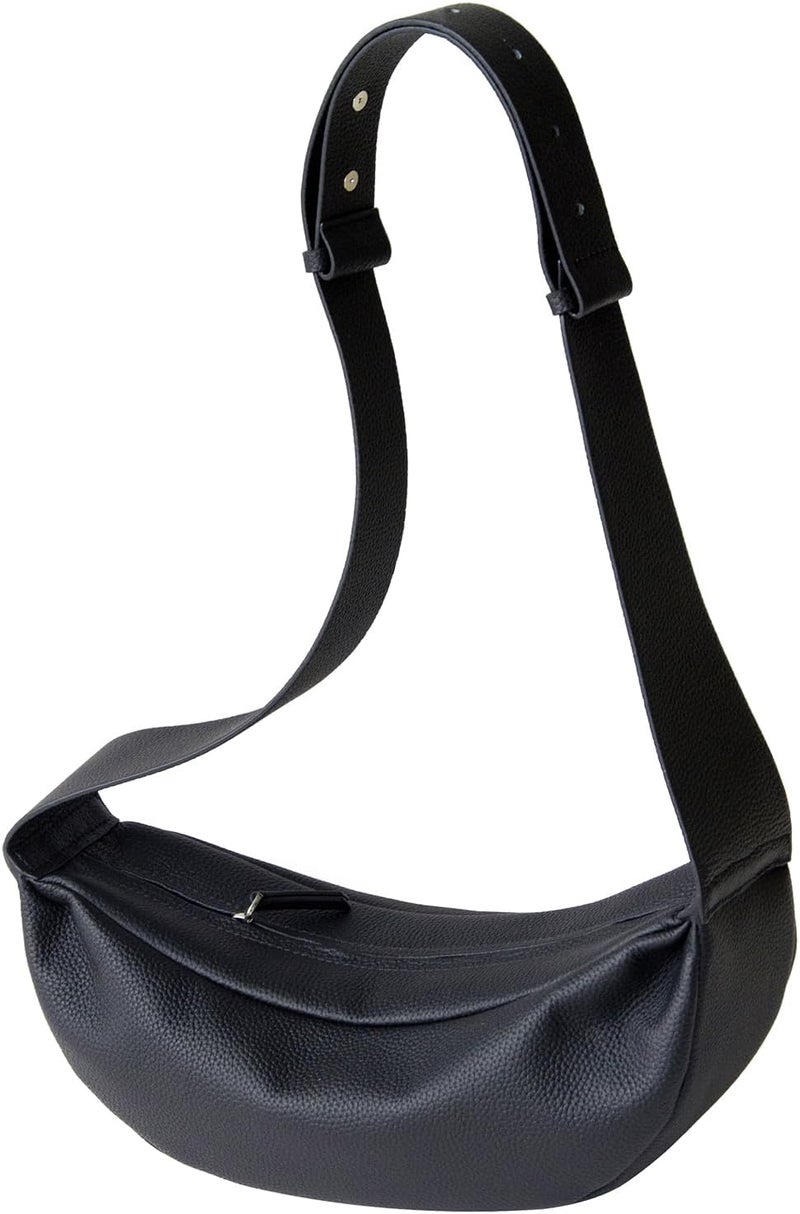 DONNAIN Genuine Leather Sling Bags Crossbody Women, Minimalist Style Casual Chest Bags with Wide Strap - Image 1